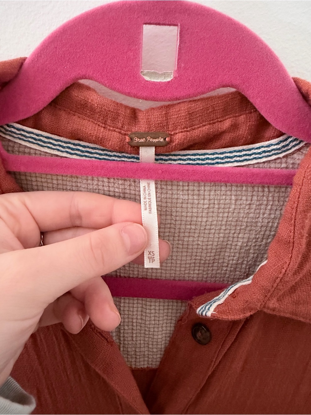 Free People Rust Button-Up Top - Picture 3 of 5